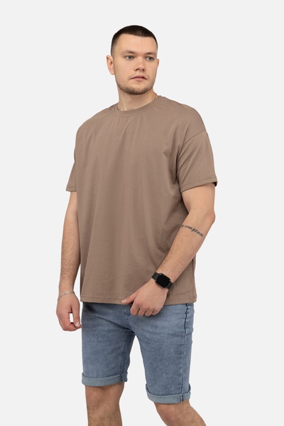 Чоловіча футболка з коротким рукавом 52 колір коричневий ЦБ-00242144 SKT000963673 фото