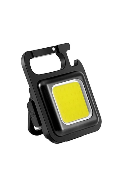 Ліхтарик-брелок акумуляторний LED COB з карабіном та магнітом 200 mAh колір чорний ЦБ-00213202 SKT000893335 фото