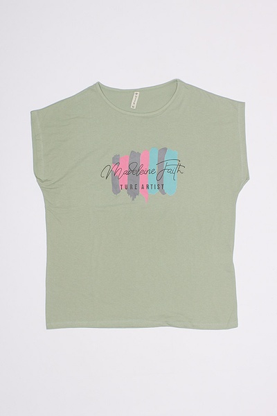Жіноча футболка колір оливковий ЦБ-00192148 SKT000848255 фото