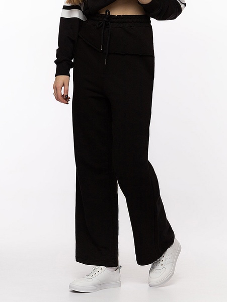 Жіночі прямі спортивні штани 50 колір чорний ЦБ-00214274 SKT000896125 фото