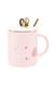 Чашка с крышкой и ложкой "With love цвет розовый ЦБ-00235234 SKT000945637 фото 1