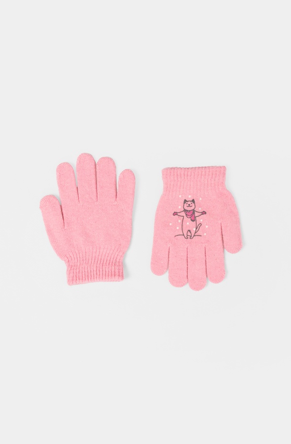 Перчатки для девочки 4 цвет розовый ЦБ-00230749 SKT000935448 фото
