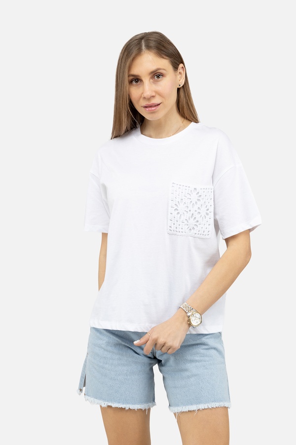 Женская футболка с коротким рукавом 42 цвет белый ЦБ-00250394 SKT000993090 фото