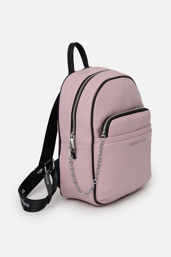 Жіночий рюкзак з сумочкою на ланцюжку колір бузковий ЦБ-00244043 SKT000970068 фото