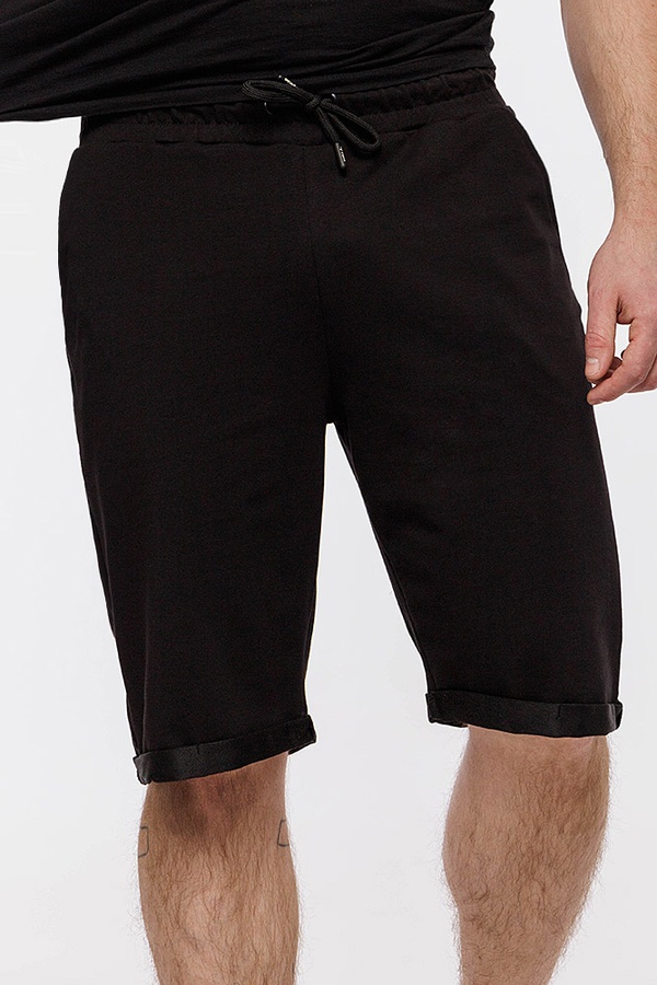 Мужские шорты спортивные неоверлоченные 44 цвет черный ЦБ-00208989 SKT000885894 фото