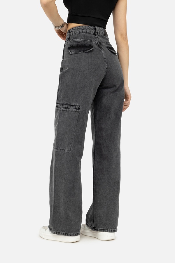 Женские джинсы палаццо 38 цвет серый ЦБ-00244115 SKT000977815 фото