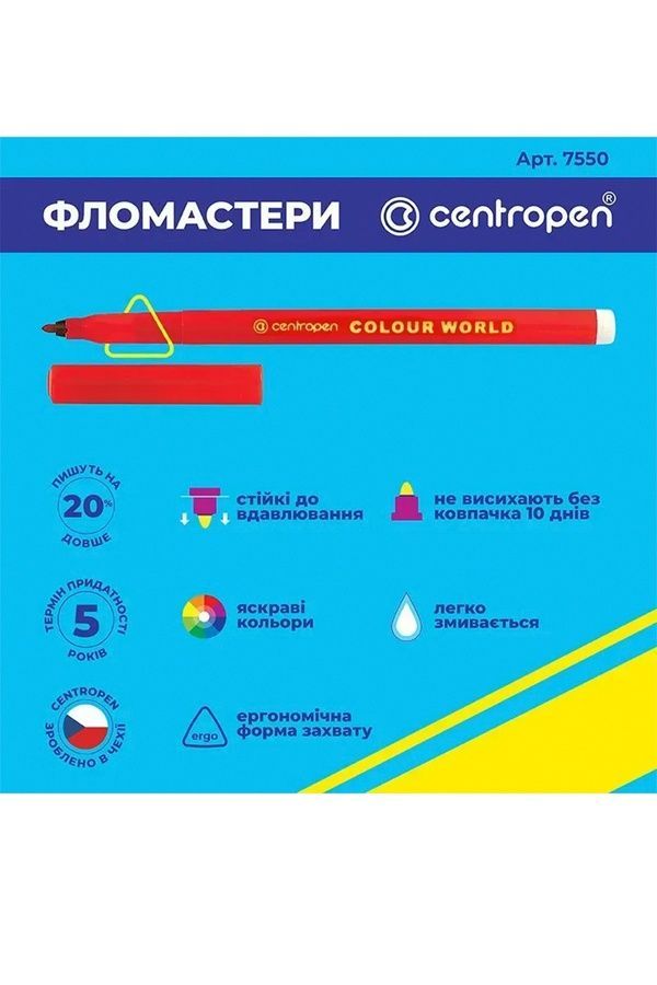 Набір фломастерів длямалювання CENTROPEN 7550/10 ТП ЦБ-00281298 фото