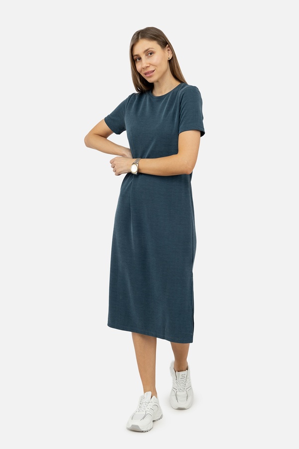 Жіноча сукня з коротким рукавом 42 колір синій ЦБ-00246518 SKT000984714 фото