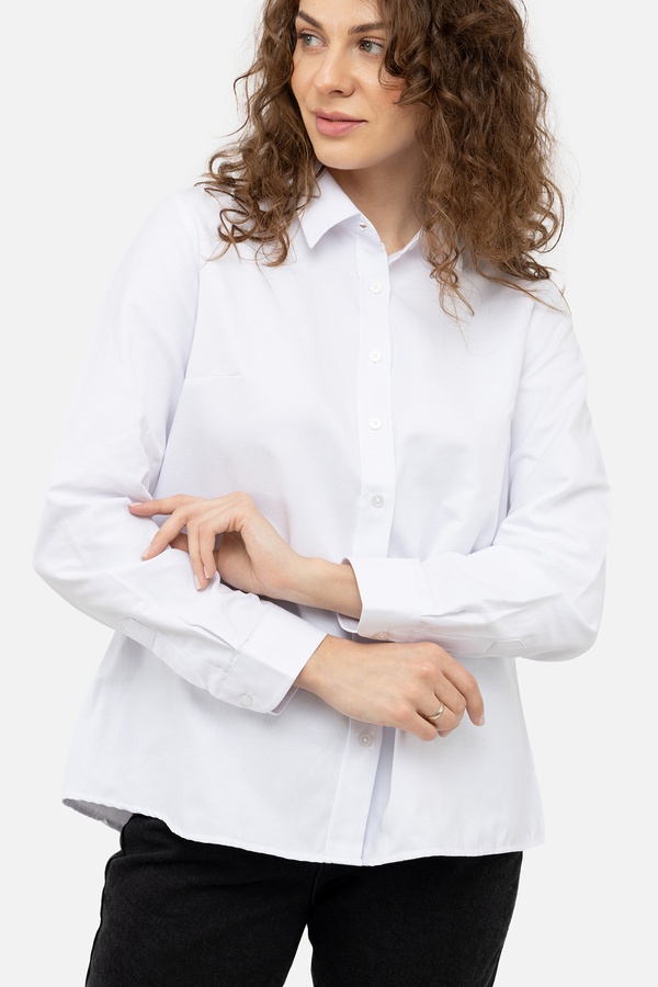 Женская рубашка с длинным рукавом 38 цвет белый ЦБ-00242160 SKT000963724 фото