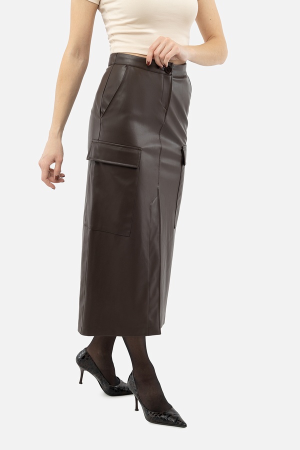 Женская юбка 44 цвет коричневый ЦБ-00241714 SKT000962516 фото