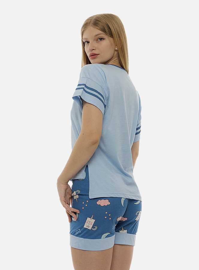 Жіноча піжама 44 колір блакитний ЦБ-00213108 SKT000893219 фото
