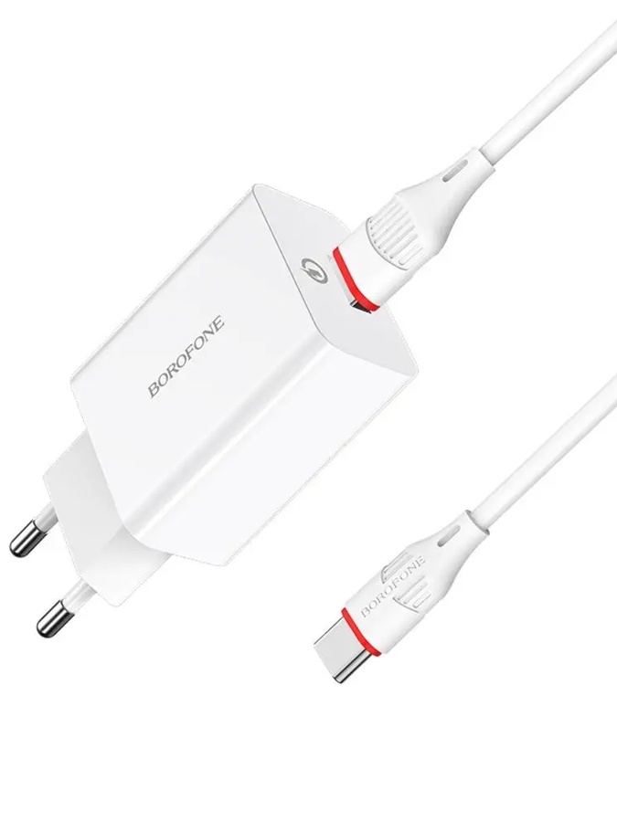 Сетевое зарядное устройство для Borofone BA21A USB QC. цвет белый ЦБ-00200481 SKT000868572 фото
