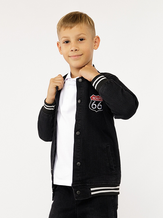 Куртка джинсова для хлопчика 152 колір чорний ЦБ-00219821 SKT000908197 фото