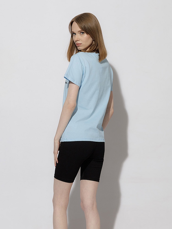 Женская футболка регуляр 42 цвет голубой ЦБ-00216234 SKT000900247 фото