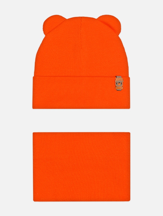 Комплект шапка и снуд 48-50 цвет оранжевый ЦБ-00225317 SKT000922043 фото