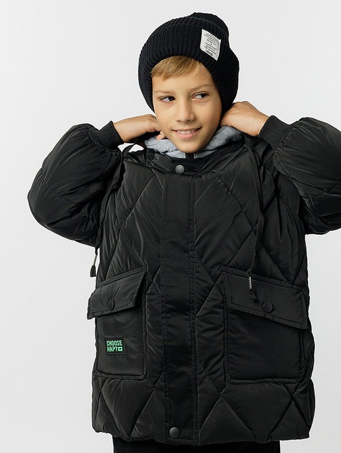 Куртка для хлопчика 134 колір чорний ЦБ-00225755 SKT000922770 фото