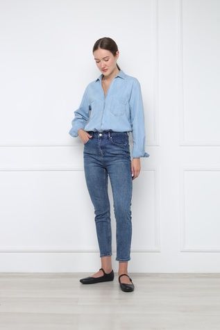Джинси skinny жіночі колір синій 48 ЦБ-00299750 фото