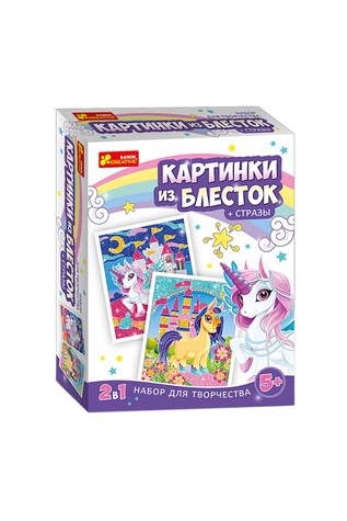 Набір для творчості - картинка з глітеру "Єдинорожки" колір різнокольоровий ЦБ-00235426 SKT000945960 фото