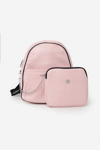 Жіночий рюкзак з сумочкою на ланцюжку колір рожевий ЦБ-00244044 SKT000970069 фото