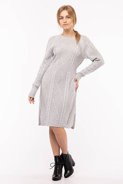 Жіноча сукня 46 колір світло-сірий ЦБ-00195676 SKT000857826 фото