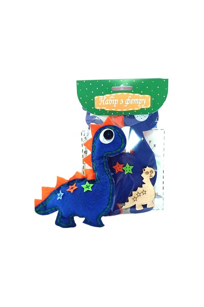 Набір для творчості "Зший сам іграшку з фетру "Динозавр синій" колір різнокольоровий ЦБ-00204092 SKT000875376 фото