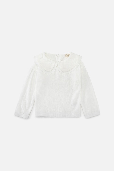 Блуза с длинным рукавом для девочки 134 цвет белый ЦБ-00243484 SKT000968137 фото