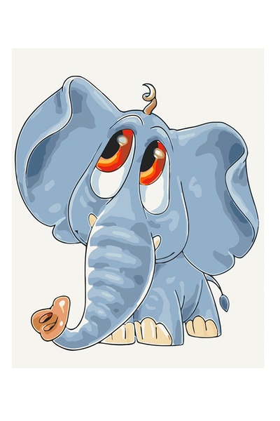 Картина за номерами "Слоненя" колір різнокольоровий ЦБ-00235194 SKT000945585 фото