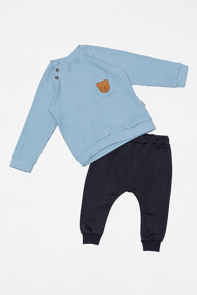 Костюм з штанами для хлопчика 74 колір блакитний ЦБ-00180027 SKT000598650 фото