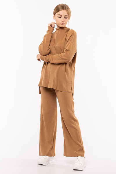 Жіночий костюм зі штанами 46 колір бежевий ЦБ-00194399 SKT000854088 фото