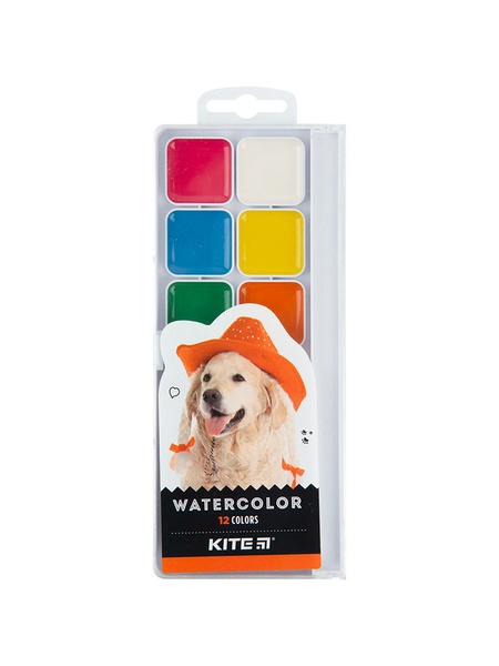 Фарби акварельні 12 кольорів Kite Dogs колір різнокольоровий ЦБ-00223074 SKT000916584 фото