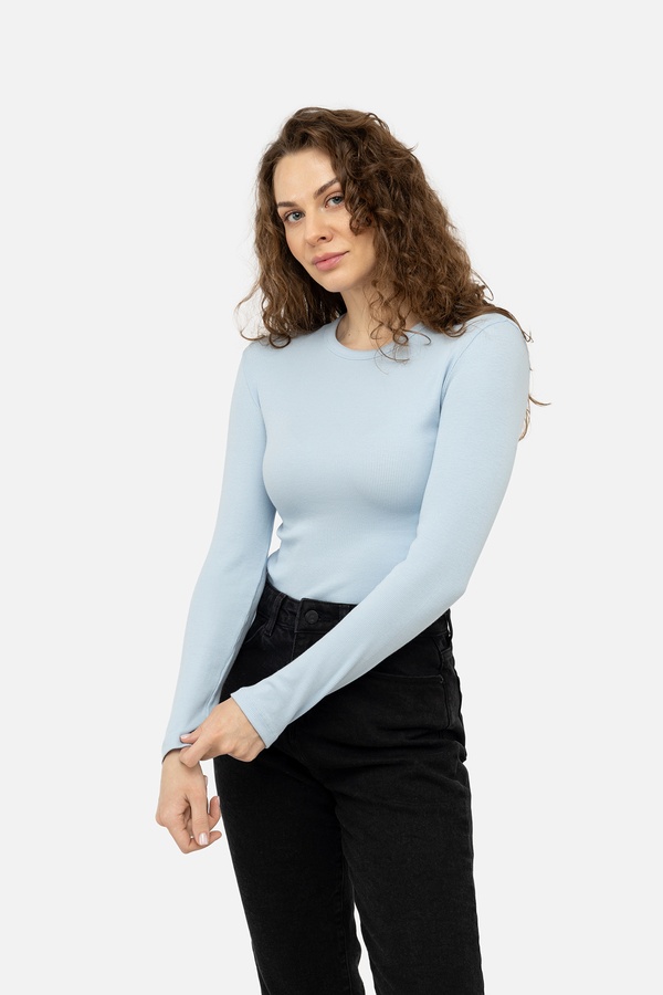 Женская футболка с длинным рукавом 40 цвет голубой ЦБ-00242077 SKT000963410 фото