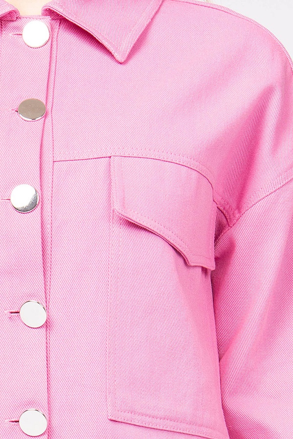 Куртка джинсова жіноча 40 колір рожевий ЦБ-00173841 SKT000581544 фото