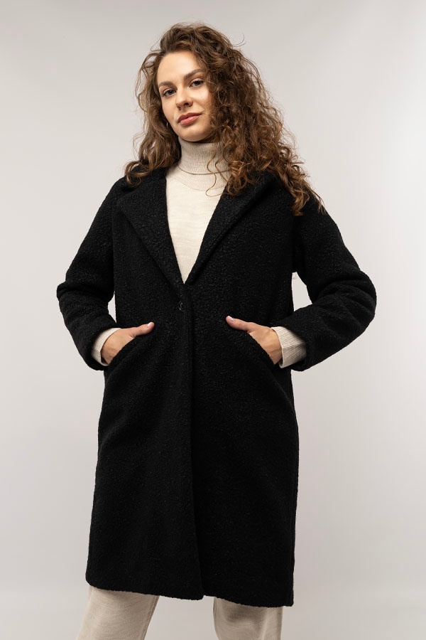 Женское пальто 48 цвет черный ЦБ-00234514 SKT000944075 фото