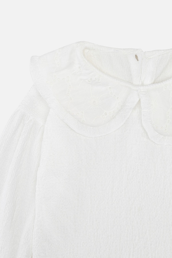 Блуза з довгим рукавом для дівчинки 134 колір білий ЦБ-00243484 SKT000968137 фото