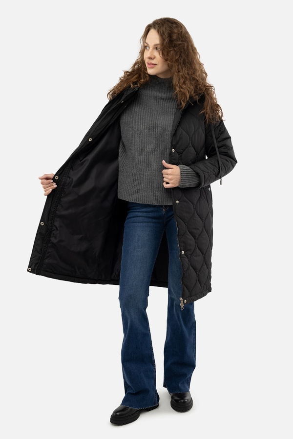 Жіноча куртка 46 колір чорний ЦБ-00223701 SKT000918022 фото