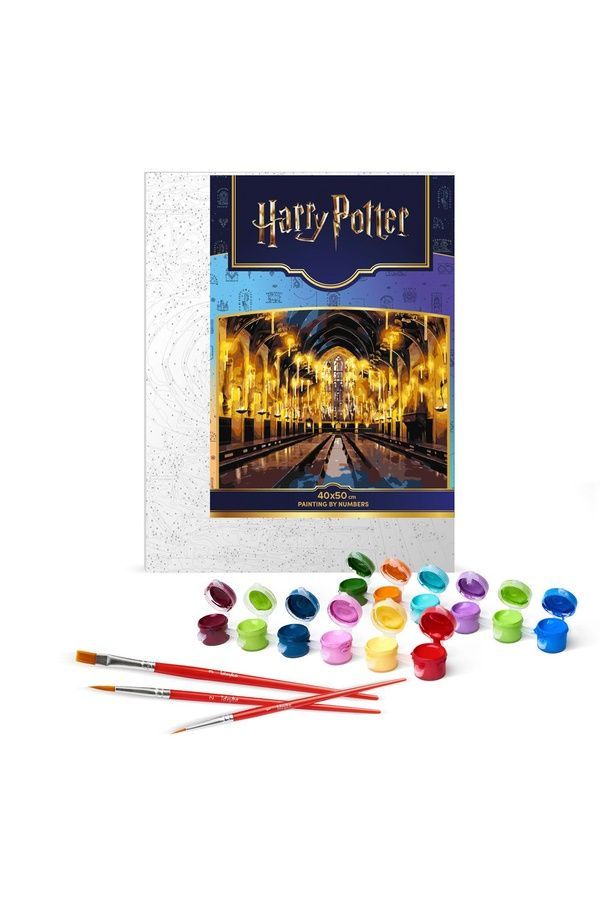 Набор для росписи по номерам WB &laquo;Harry Potter: Большой зал с красками металлик&raquo; Ідейка KHO5233 ЦБ-00293910 фото