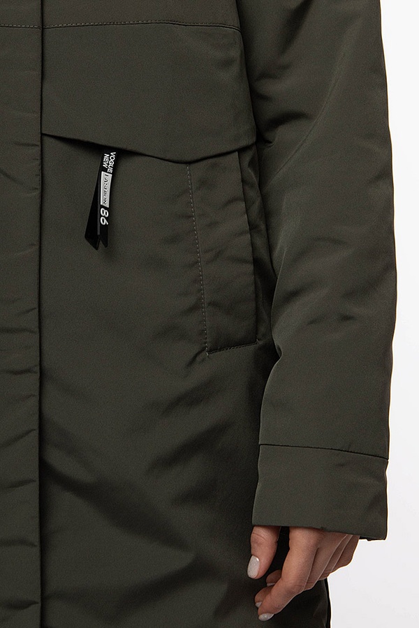 Жіноча куртка довга 42 колір оливковий ЦБ-00206931 SKT000895143 фото