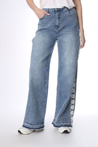 Джинси wide leg жіночі колір блакитний 52 ЦБ-00292064 фото