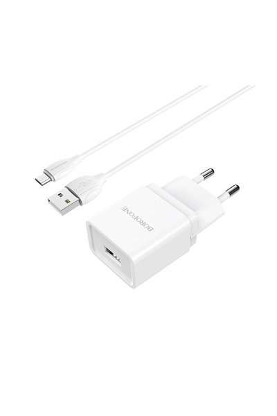 Зарядний пристрій Borofone BA19A 1 USB 1A Micro колір білий ЦБ-00204682 SKT000876744 фото