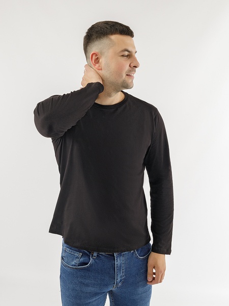 Мужская футболка длинный рукав 52 цвет черный ЦБ-00226117 SKT000923620 фото