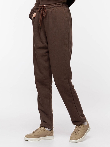 Женские зауженные спортивные штаны 50 цвет коричневый ЦБ-00214281 SKT000896133 фото