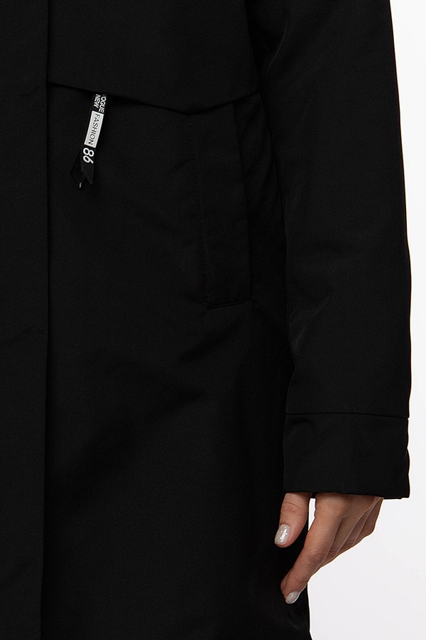 Жіноча куртка довга 44 колір чорний ЦБ-00206932 SKT000882010 фото