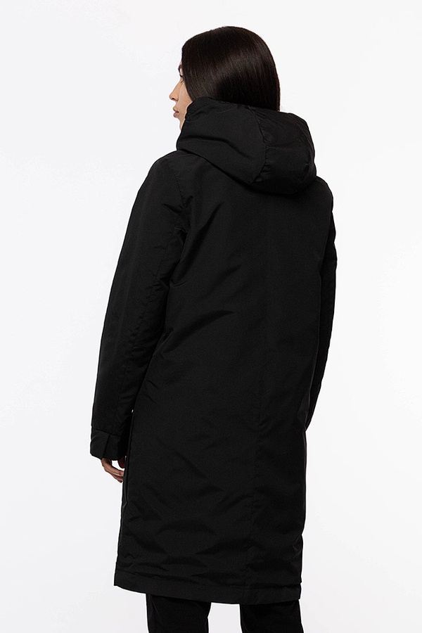 Жіноча куртка довга 44 колір чорний ЦБ-00206932 SKT000882010 фото