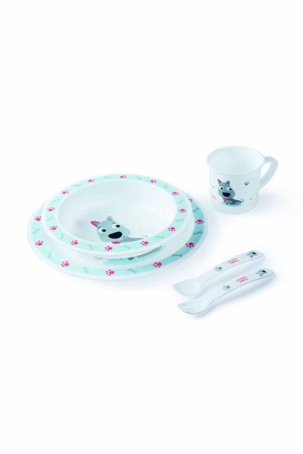 Набір посуду пластиковий столовий Cute Animals - собачка колір блакитний ЦБ-00154128 SKT000525165 фото