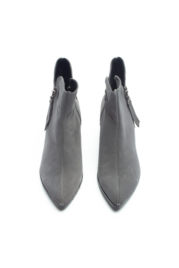 Ботинки женские с острым носом на каблуке 40 цвет серый ЦБ-00129387 SKT000481991 фото