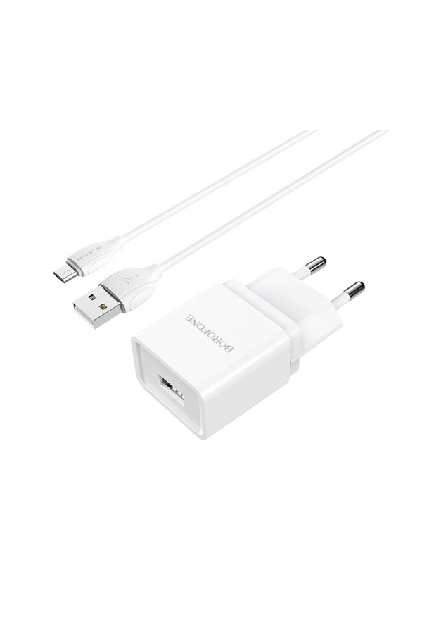 Зарядное устройство для Borofone BA19A 1 USB 1A Micro цвет белый ЦБ-00204682 SKT000876744 фото