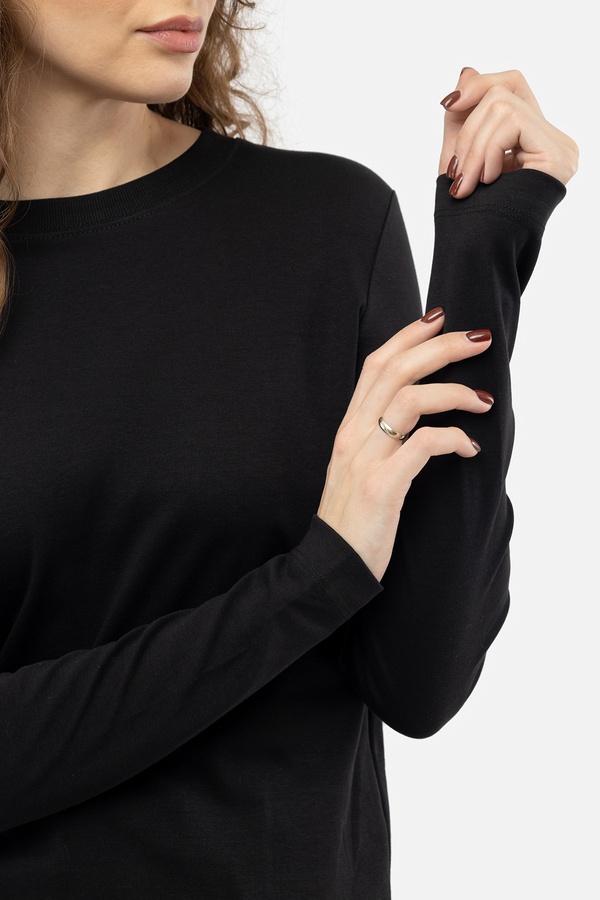 Жіноча футболка з довгим рукавом 40 колір чорний ЦБ-00241515 SKT000961748 фото