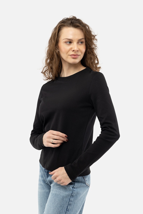 Женская футболка с длинным рукавом 40 цвет черный ЦБ-00241515 SKT000961748 фото