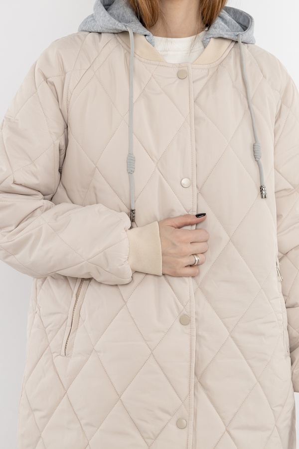 Жіноча куртка 56 колір молочний ЦБ-00223702 SKT000918027 фото