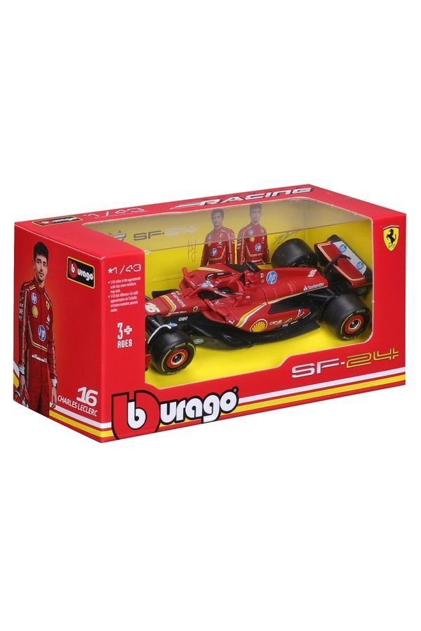 Автомодель з фігуркою Ferrari Racing - SF-24 Bburago Bburago 18-36844 ЦБ-00283050 фото